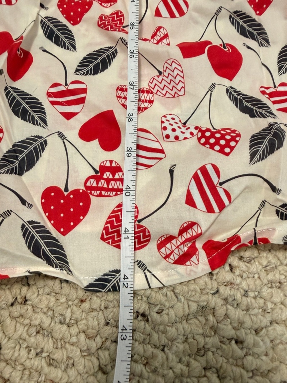Tulip B Heart Cherry Print Cotton Midi Dress XL NWT Retro Cottagecore - Picture 6 of 8